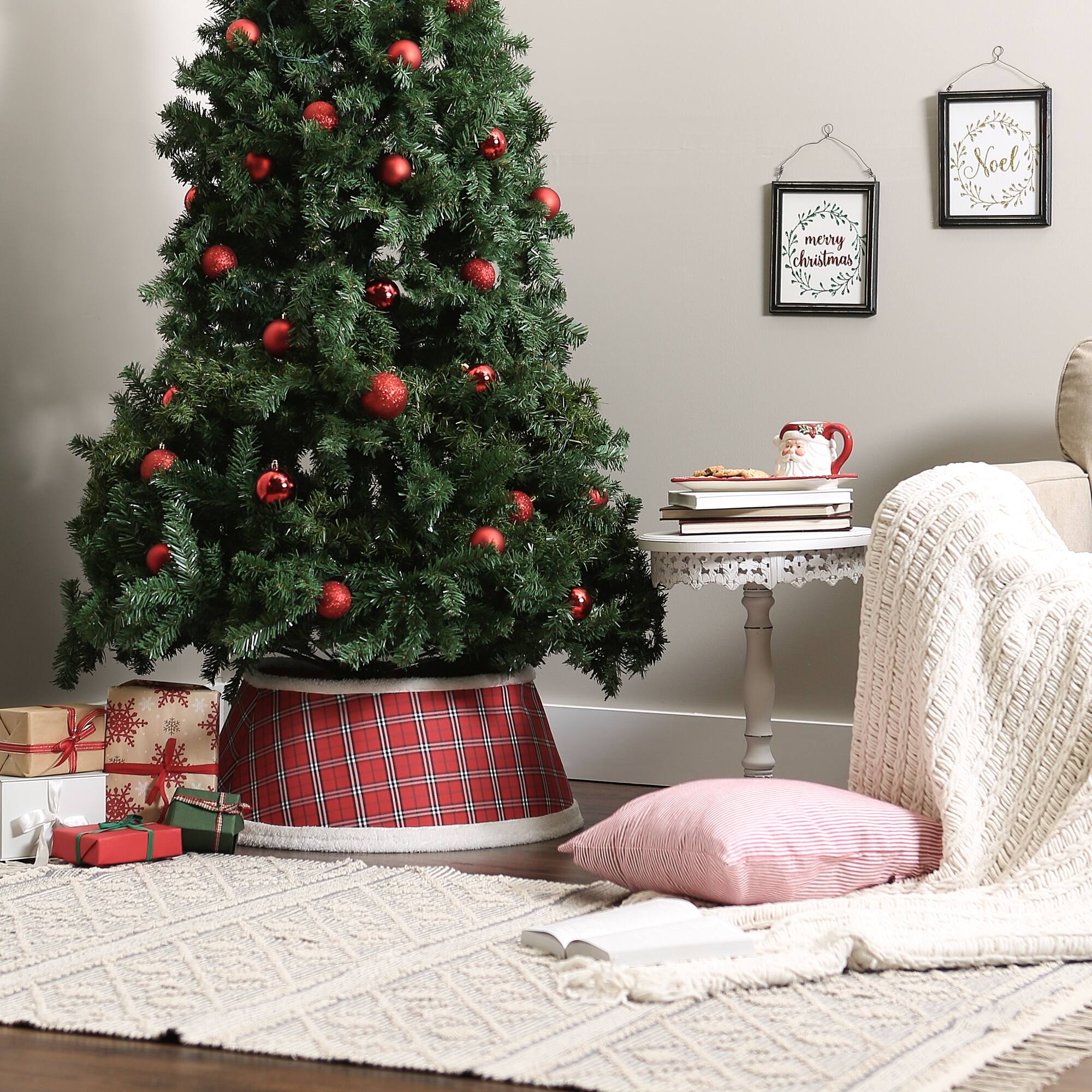 DII® Red Plaid Holiday Tree Collar